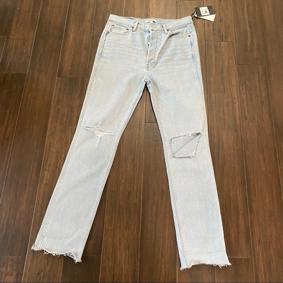 RE/DONE Light Wave With Rips 80’s Slim Straight Button Fly Jeans Size 30 - Picture 1 of 9